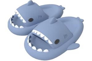 allgala Shark Slides for Women Men and Big Kids Novelty Soft Slippers Open Toe Shark Sandals Cushioned Slides Beach Pool Shower Cruise Slippers with Comfy Cushioned Thick Sole