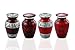 SOULURNS Small Keepsake Urns for Human Ashes – Set of 4 Elegant Ruby Red Mini Urns for Ashes with Silver Engraved Bands & Velvet Box – Memorial Cremation Urns for Adults, Men & Women
