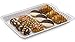 Embellish Rectangle Plastic Serving Tray 9'' x 13'' Pack of 4, (White)