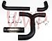 Black Stainless Steel Black 5" Universal T Pipe Kit Dual Smoker Exhaust Stack System