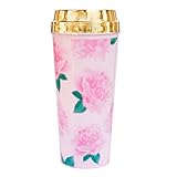 Pink Peonies Travel Mug Gold Mug Gift for Boss Gift for Her Coffee Mugs Travel Tumbler Mug Boss Babe Pink Floral Mug #Girlboss Drinkware Cup Stocking Stuffer