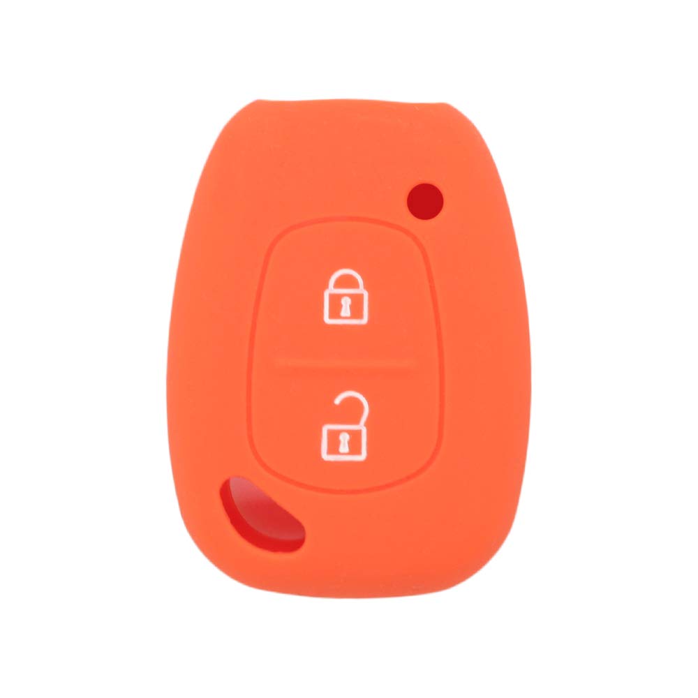 BROVACS Silicone Cover Protector Case Holder Skin Jacket Compatible with RENAULT NISSAN VAUXHALL OPEL 2 Button Remote Key Fob CV9351 Orange