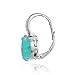 Sterling Silver Simulated Turquoise Oval Drop Leverback Earrings