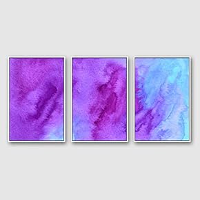 3 Piece Framed Canvas Home Artwork Decoration Watercolor Sfumato Canvas Wall Art for Living Room, Bedroom - 16"x24"x3 Panels