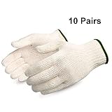 10 Pairs White Factory Industry Protect Knitted Cotton Work Gloves