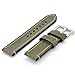 Green 24mm Genuine Leather Wristwatch Watch Band Oil Tan Vintage Watchband for Men with Stainless Buckle