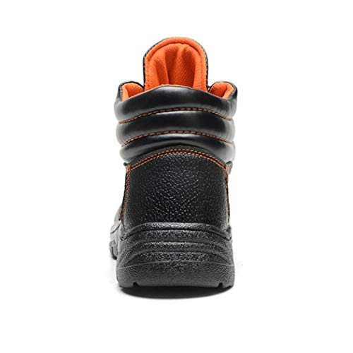 KMF Men's Work Safety Boots Steel Toe Puncture Proof Waterproof Footwear Industrial and Construction Black