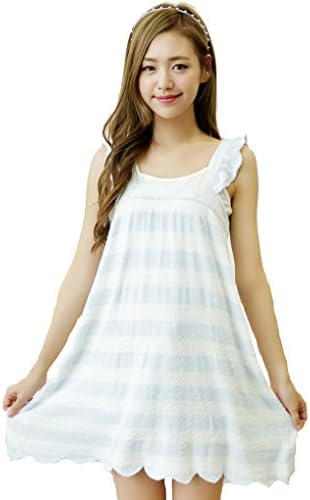 [Luce Miraco] Womens Nightgown Comfort Cotton Sexy Sleepwear Pajamas Nightdress (Blue)
