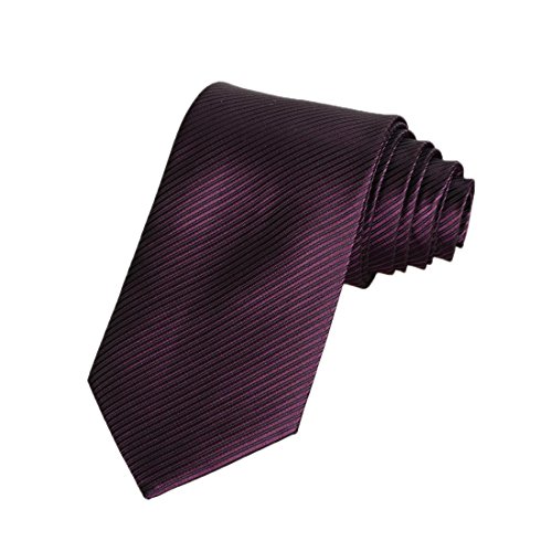 Eeleva New Striped Plum Purple Men's Tie Formal Suit Necktie Wedding Holiday Gift