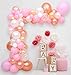 Balloon Arch Kit Balloon Garland Kit Premium | Rose Gold Peach White & Confetti Balloons + Inflator Pump 16ft Decorating Strip Tape & Glue Dots | For Wedding, First Birthday Party & Girl Baby Shower