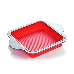 Silicone-Brownie-Pan-Professional-Non-Stick-Square-22-cm-Silicone-Cake-Pan-for-Baking-by-Boxiki-Kitchen-Best-No-Stick-Oven-Dish-Bakeware-FDA-Approved-Silicone-wSteel-Frame-Handles Boxiki Kitchen No-Stick Silicone Brownie Pan | Professional Square 22 cm Silicone Cake Pan for Baking - Premium Quality…