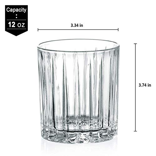 Whiskygläser, altmodisch, Kristall, 340 ml, 4 Stück, Rocks Barware zum Trinken von Bourbon, Scotch Whisky, Cocktails… – Bild 5