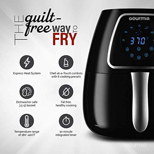 2 Gourmia+Oil+Free+Removable+Dishwasher+Safe+Included