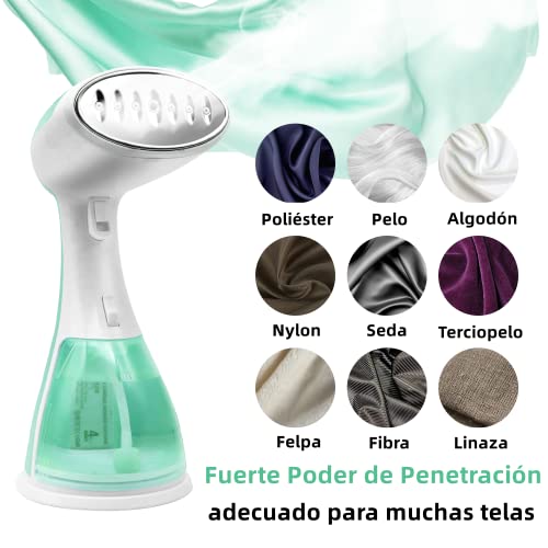 Summala - Plancha de Vapor para Ropa Vertical, Vaporizador Portátil, Plancha de Viaje de Calentamiento Rápidocon Tanque de Agua de 300 ML, Ideal para Vacaciones En El Hogar Y Viajes de Negocios（Verde)