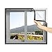 MAGZO Adjustable Window Screen, 48x99 Inch Durable Fiberglass Screen Mesh with Full Frame Replacement Screen for Windows Fit Windows UP to 46x97 Inch Max Strong Adhesive Screen Net Grey