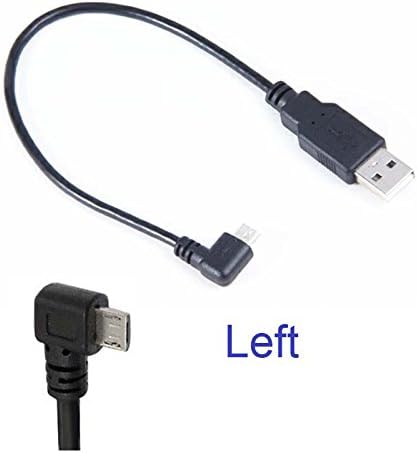 SYNC&Charger Cable USB 2.0 A Male to Left Right 90 Degree Angle Micro 5 Pin for HTC Samsung LG Sony Google Nexus Short Right Angle 90° 2A Micro USB Quick Charger Charging Sync Data Cable 24cm