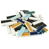 Jennifer's Mosaics 1-Pound Rectangles Deco Ceramic Mosaic Tile, Assorted Colors