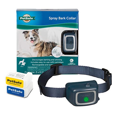 PetSafe Spray Bark Dog Collar – Anti-Bark Device for Dogs 8 lb. and Up – Water Resistant, Rechargeable Collar – Disposable Citronella and Unscented Spray Cartridges