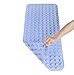 Extra Long Bathtub Mats Anti-Slip Tub Mat Anti-Bacterial Shower Mat,Simple Deluxe Non Slip Bath Mats by NTTR,Machine Washable(Blue,16 W x 39 L Inches)