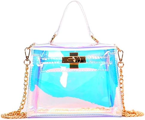 Holographic Transparent Retro Bag Women's Clear Chain Cross Body Bag Shoulder Bag