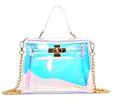 Holographic Transparent Retro Bag Women's Clear Chain Cross Body Bag Shoulder Bag