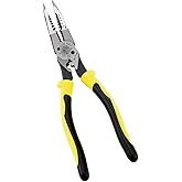 Klein Tools J207-8CR Needle Nose Pliers, Made in USA, All-Purpose Linesman Pliers for Crimping, Looping, Cutting, Stripping, Crimping, Shearing