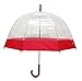 Red Trim Clear Bubble Umbrellas, Transparent Umbrella, Dome Shape Umbrella