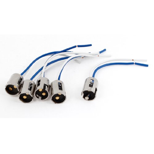 uxcell 5 Pcs 1157 Metal Plastic Housing Parking Brake Wired Light Socket for Car
