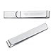 HONEY BEAR 1.57inch Mens Boys Skinny Tie Clip Bar for Narrow Tie Wedding Gift 4cm (Brushed Silver 4cm)
