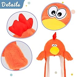 Hopearl Chicken Hat with Ears Moving Jumping Pop Up