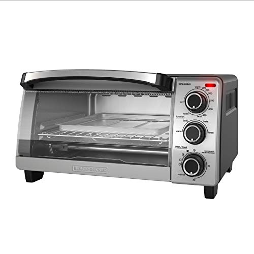 BLACK + DECKER 4 Slice Natural Convection Toaster Oven Stainless Steel, TO1755SBC