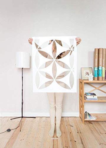 Flower of Life II Geometric Stencil for Painting - Size 20.5"x25.5" - Reusable Sacred Geometry Stencil