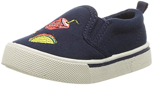 OshKosh B'Gosh Boys Foodie Novelty Slip-On Sneaker, Navy, 7 M US Toddler