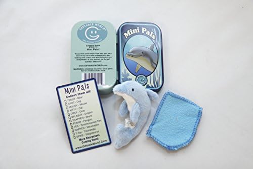 4” Mini Stuffed Plush Dolphin Kid’s Toy in Collectible Tin and Collectible Trading Card