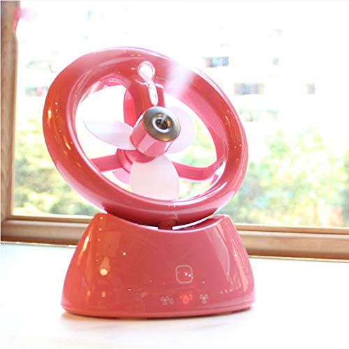 TTbuy Mini Portable Humidifier Handheld USB Mini Misting Cooling Spray Fan Handheld 3 Speeds Personal Desk Table Desktop Fan Outdoor For Office Room Outdoor Household Traveling (Red) - Thumbnail 3