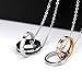 UHIBROS His & Hers Matching Set Titanium Stainless Steel Couples Pendant Necklace