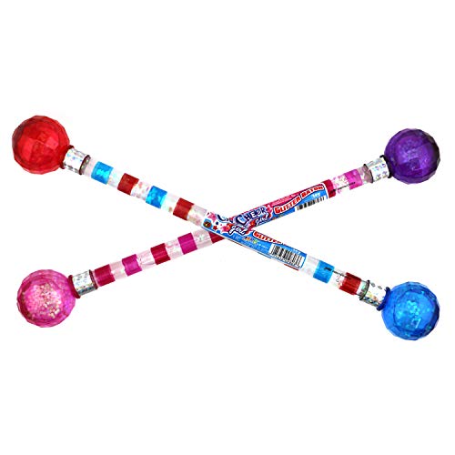 15" Long Cheerleader Baton Sticks Glitter Baton (2 Pack) Twirling for Girls Marching Band Games Toy with 2 GosuToys Stickers Gift Bundle - Thumbnail 2
