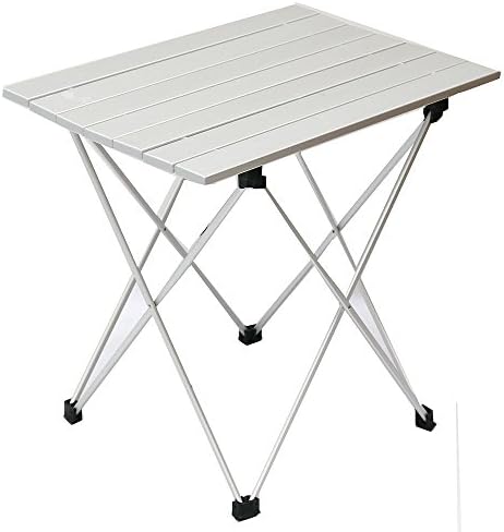 Aluminum Portable Folding Camping Table,Compact Ultralight Picnic Table Roll up with Carrying Bag for Indoor and Outdoor Picnic, Beach, Hiking, Travel, Fishing (M)