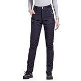 FREE SOLDIER Outdoor Women's Snow Ski Pants Soft Shell Fleece Lined Pants Water Resistant Camping Hiking Nylon Pants