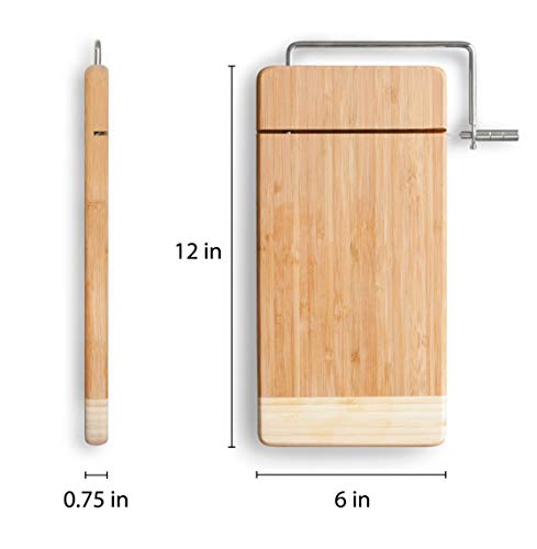Topline Bamboo Cheese Board with Wire Slicer