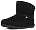 FitFlop Women's Mukluk Shorty Boot, All Black, 7 M US