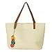Retro Fashion Women's Tote PU Leather Shoulder Bag Handbag Shopper (Candy Color/White)
