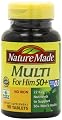 Nature Made Multi for Him 50+ Multiple Vitamin and Mineral Supplement Tablets, 90-Count (Pack of 4)