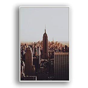 Framed Canvas Wall Art for Living Room, Bedroom Brooklyn Bridge and New York City Canvas Prints for Modern Home Decoration Ready to Hang - 16"x24" inches