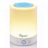 Led Lamp Speaker,ELEGIANT Wireless Stereo Speaker,LED Bluetooth Speaker,LED Night Light Table Lamp with Color Changing Touch Dimmable and Different Lighting Level Support Hands-free Function TF Card