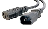 C2G / Cables to Go 29934 16 AWG 250 Volt Computer Power Extension Cord (IEC320C14 to IEC320C13), Black  (8 Feet)