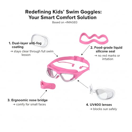 Seaflar Anti-fog Swimming Goggles for General Use | UV Protection, Waterproof, Silicone Seal | Swimming Goggles for Children 6 to 14 Years