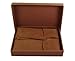 Rustic Genuine Leather Photo Album with Gift Box - Scrapbook Style Pages - Holds 60 4x6 or 5x7 Photos Brown