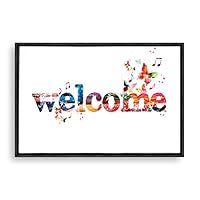 Framed Canvas Wall Art Welcome Canvas Prints Home Artwork Decoration for Living Room,Bedroom - 16x24 inches