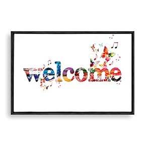 Framed Canvas Wall Art Welcome Canvas Prints Home Artwork Decoration for Living Room,Bedroom - 16x24 inches